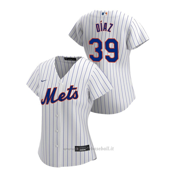 Maglia Baseball Donna New York Mets Edwin Diaz 2020 Replica Primera Bianco